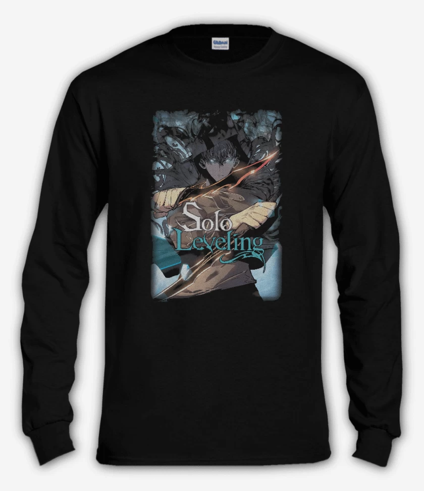 Polera manga larga Negro de Solo Leveling fly