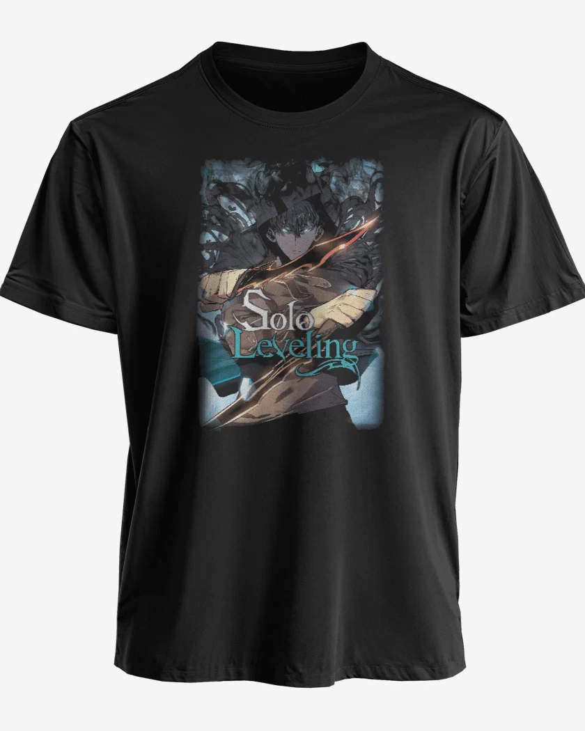 Polera premium Negro de Solo Leveling fly