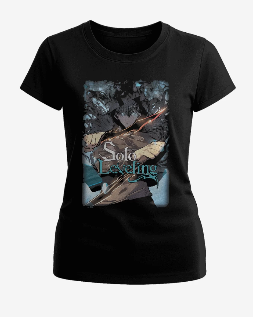 Polera de Mujer Negro de Solo Leveling fly