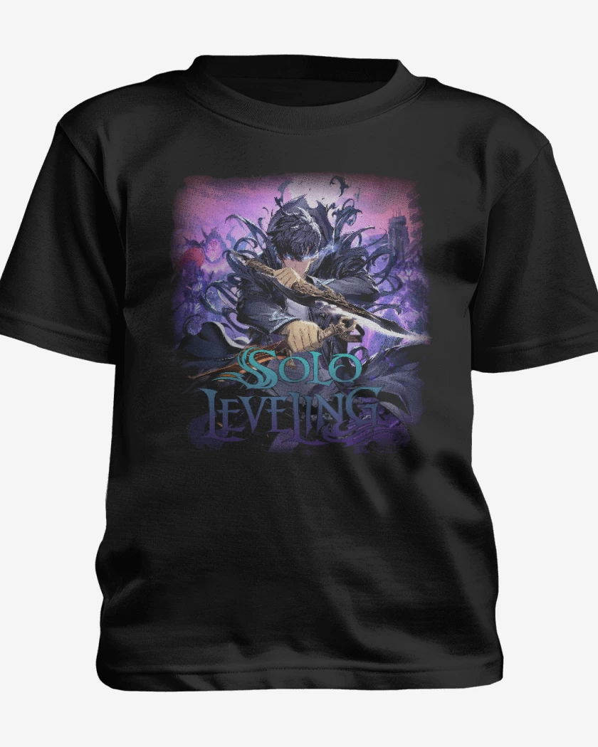 Polera de niño Negro de Leveling