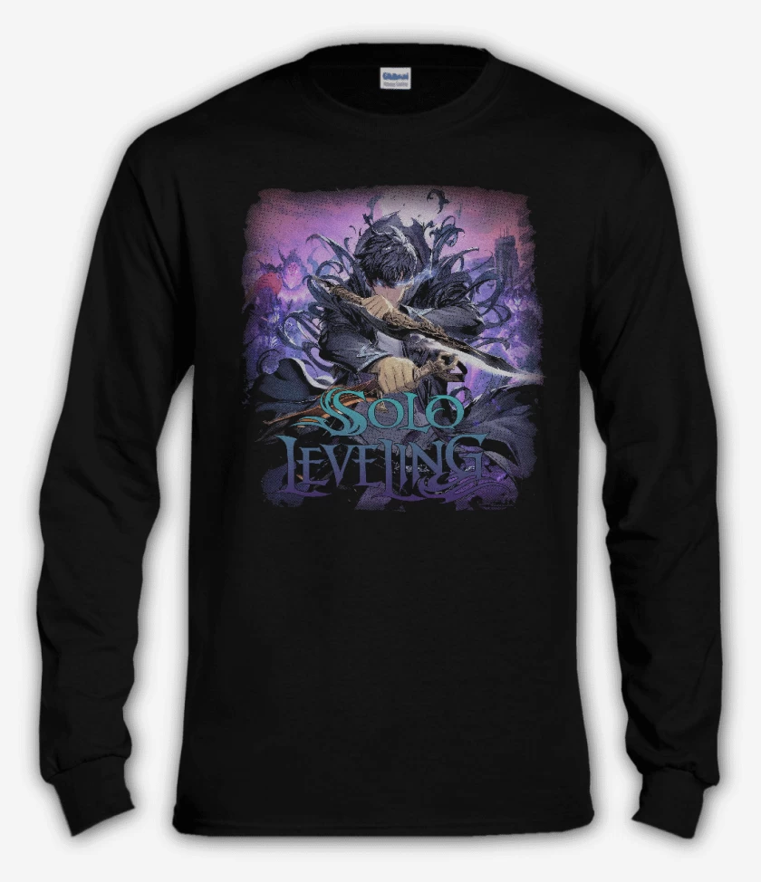 Polera manga larga Negro de Leveling