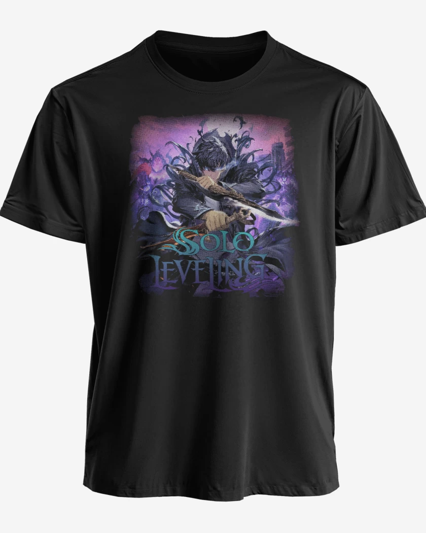 Polera premium Negro de Leveling