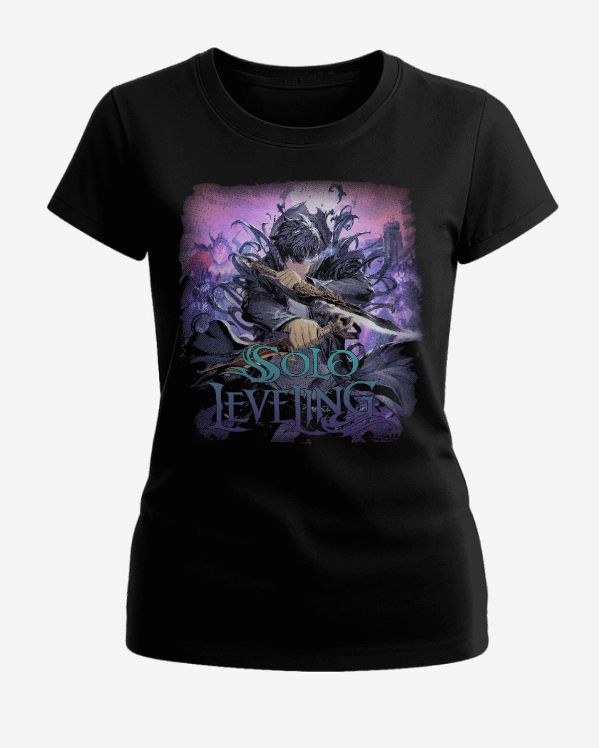 Polera de Mujer Negro de Leveling