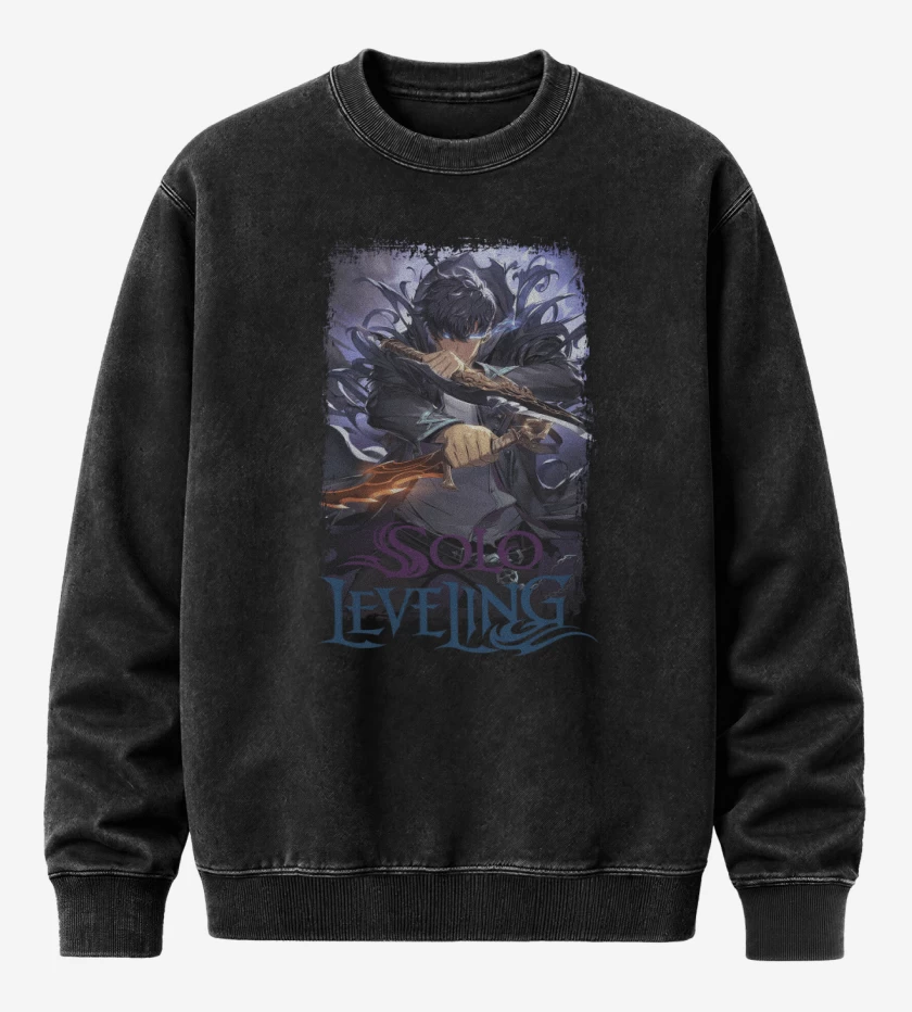 Poleron Polo Acid Wash Negro de Solo Lev