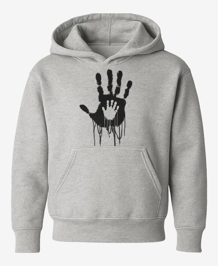 Poleron de niño Gris Melange de Death Stranding Hands