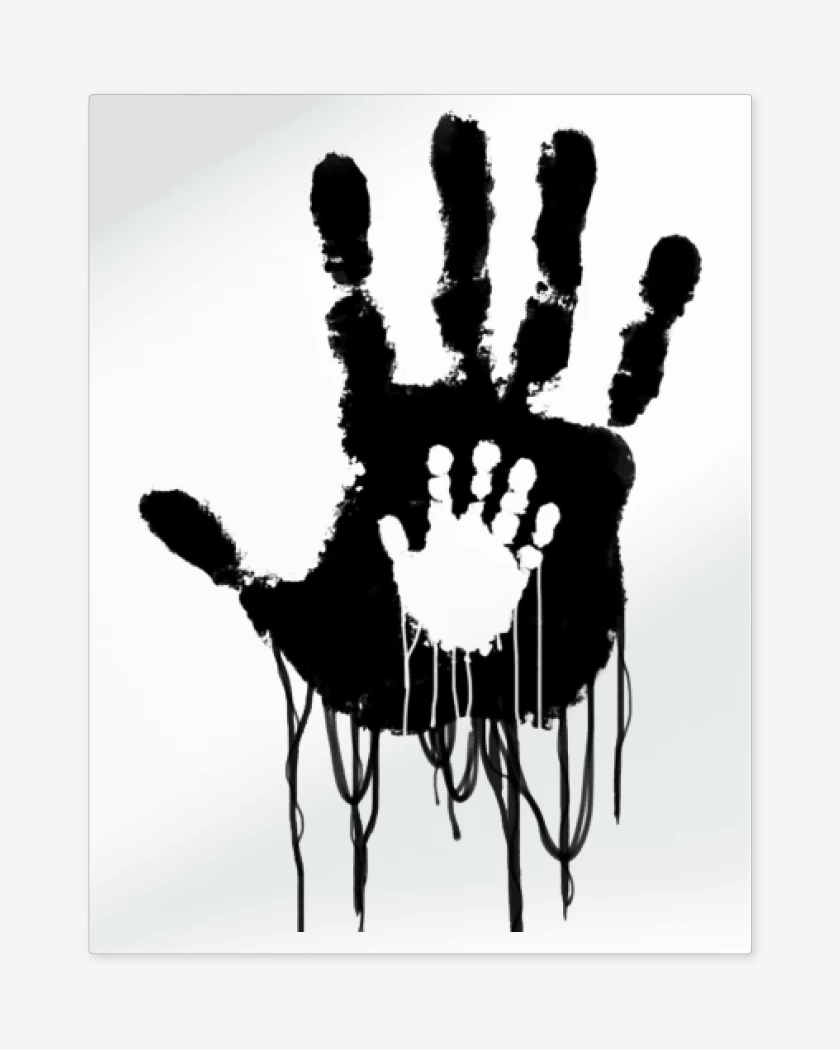 Print metalico Blanco de Death Stranding Hands