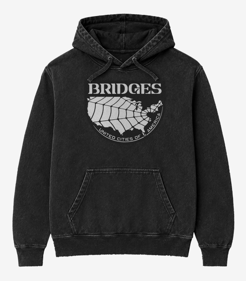 Poleron Canguro Acid Wash Negro de DS Bridges