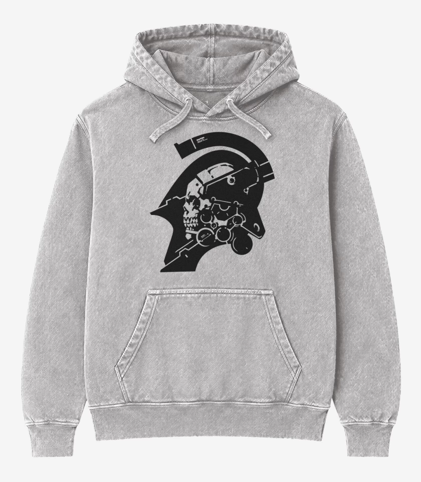 Poleron Canguro Acid Wash Gris Melange de Kojima Productions