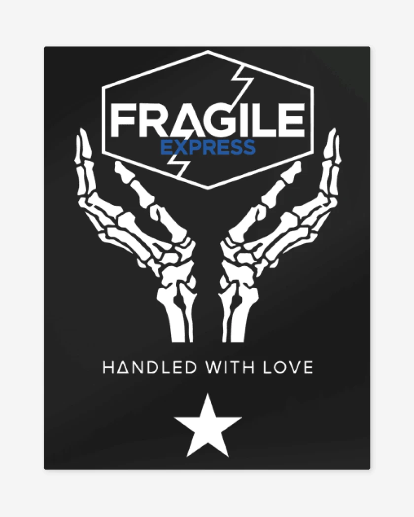 Print metalico Negro de Death Stranding Fragile 