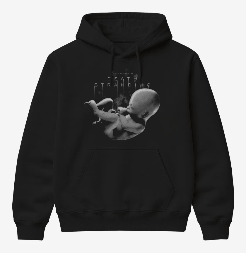 Poleron Canguro básico Negro de Death Stranding BB