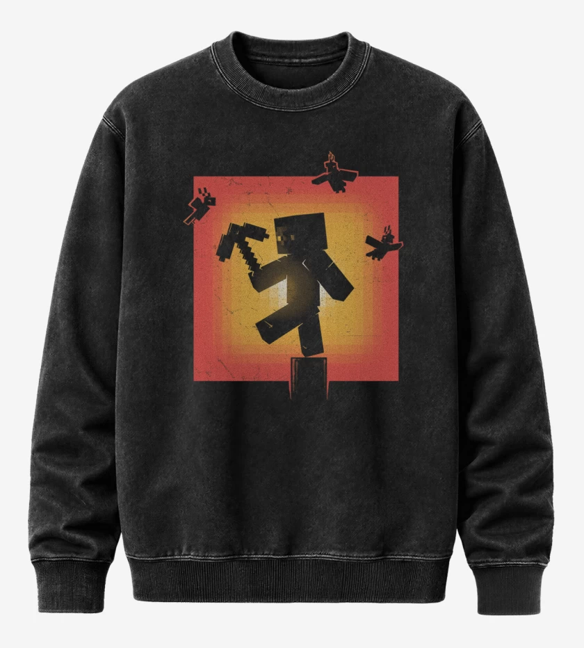 Poleron Polo Acid Wash Negro de Karate Steve