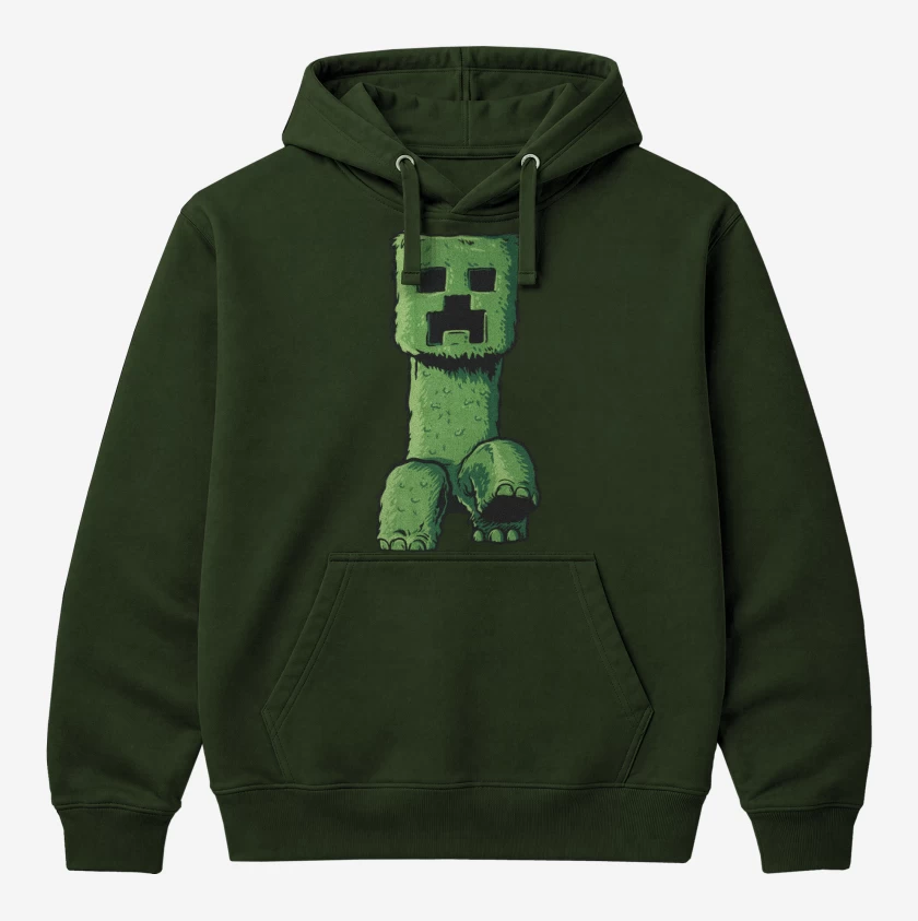 Polerón Canguro Verde Bosque de Creeper Craft