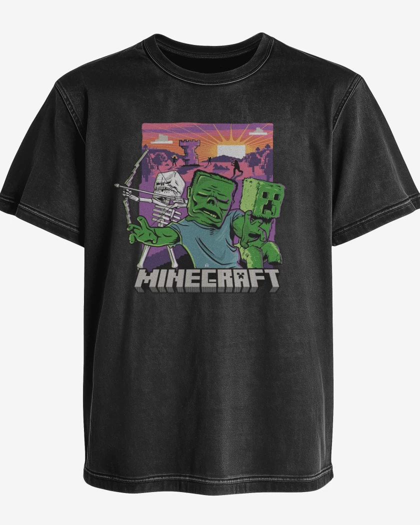 Polera desgastada Minecraft Movie