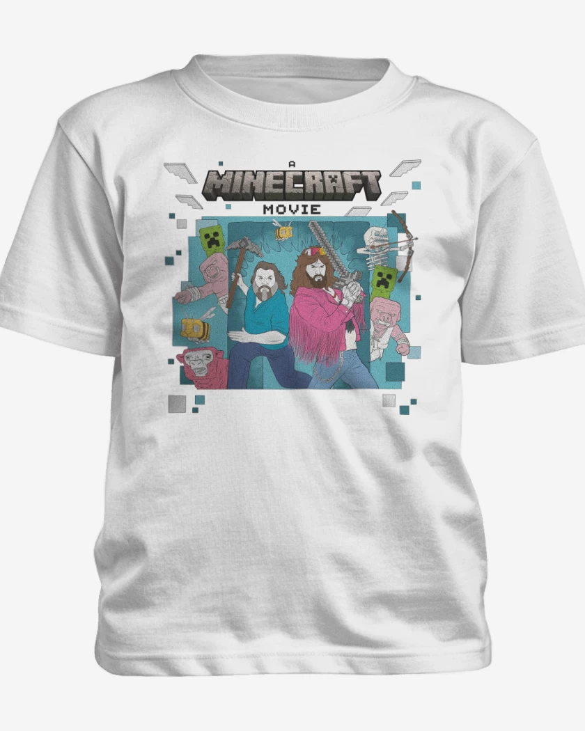 Polera de niño Blanco de Minecraft La Pelicula
