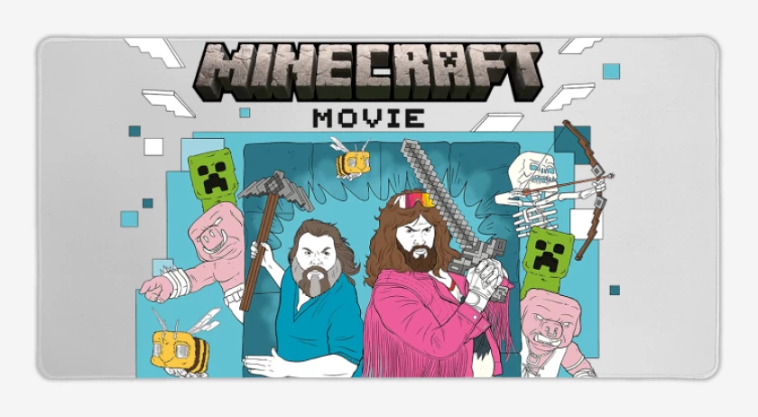 Mouse pad Gamer Blanco de Minecraft La Pelicula