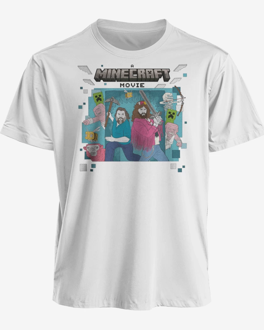 Polera premium Blanco de Minecraft La Pelicula