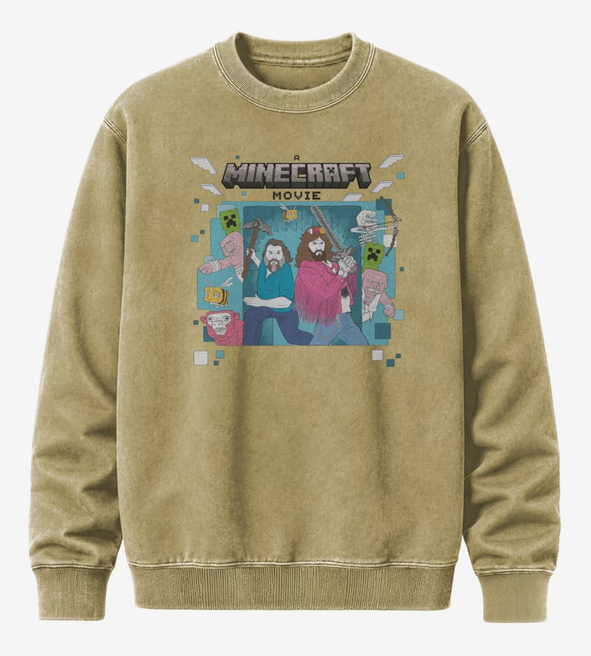 Poleron Polo Acid Wash Beige de Minecraft La Pelicula