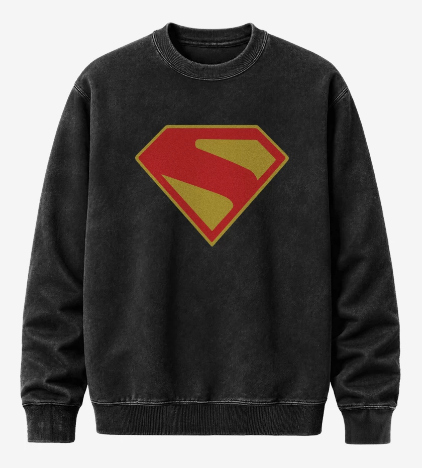 Poleron Polo Acid Wash Negro de Superhombre 2025