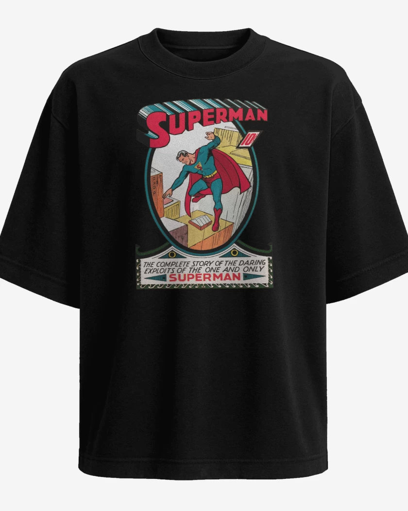 Polera Oversize Superman Comic Clásico