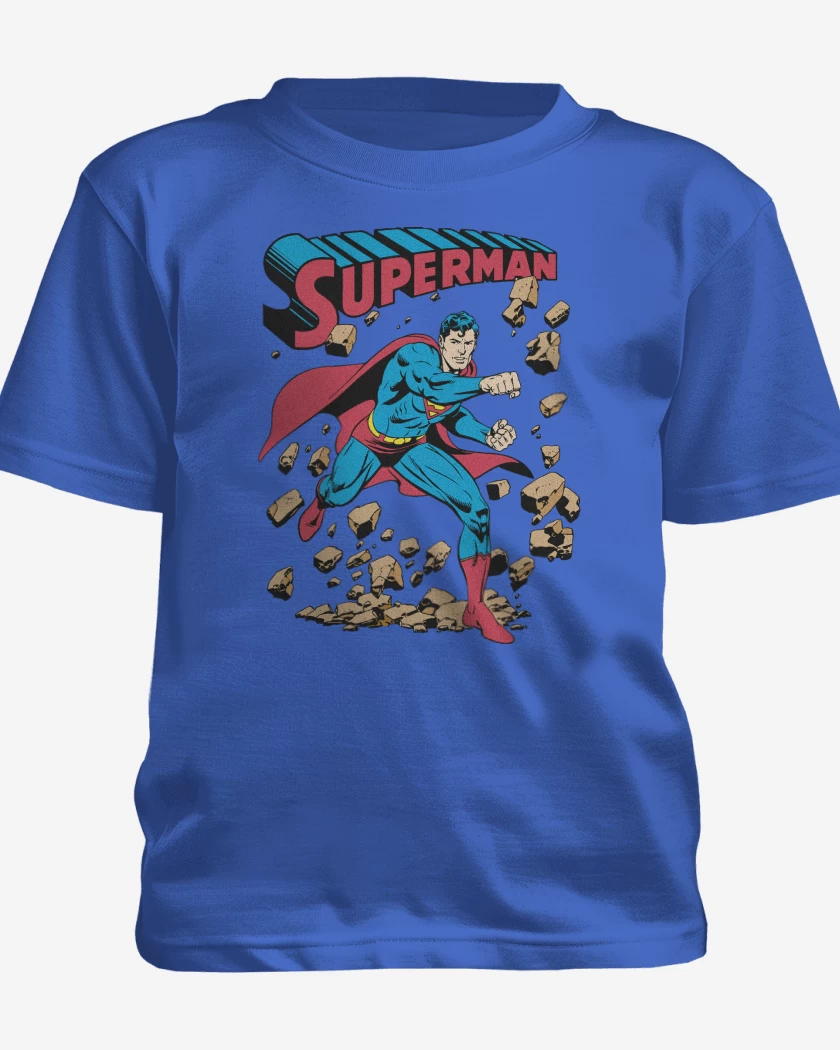 Polera de niño Azul Rey de Superman Imbatible