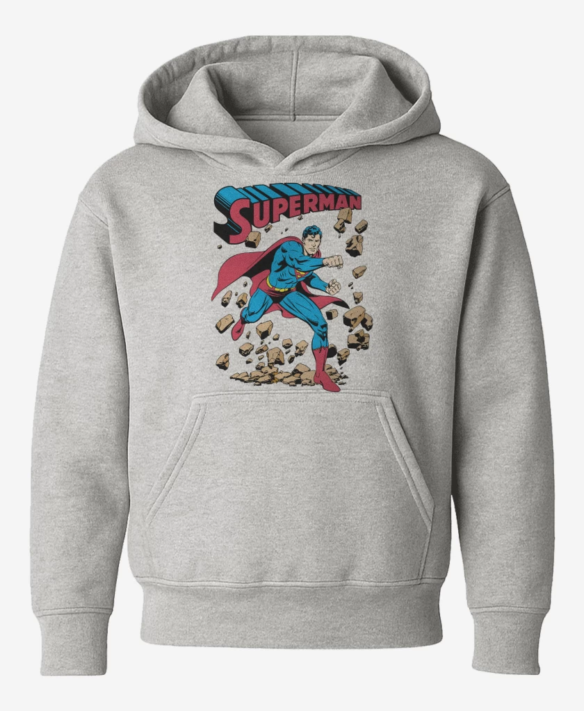 Poleron de niño Gris Melange de Superman Imbatible