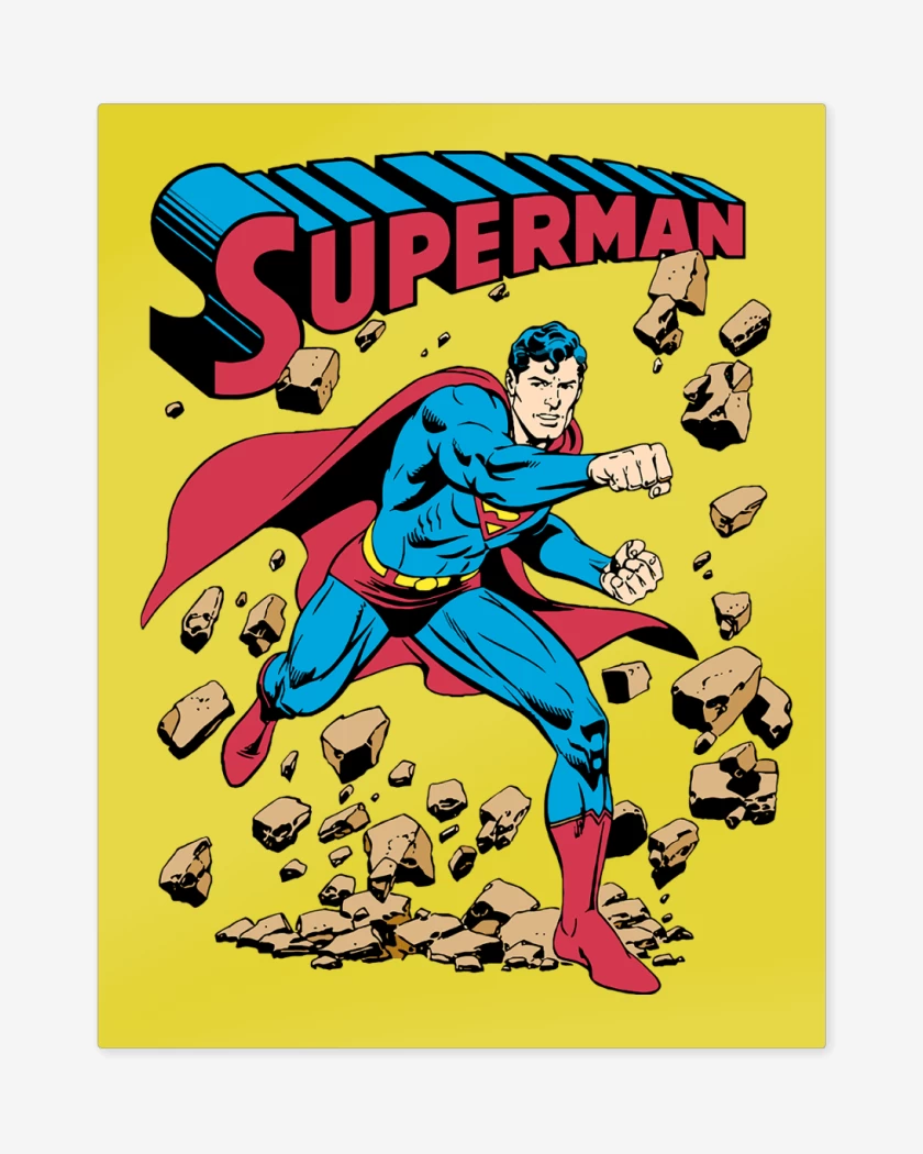 Print metalico Amarillo de Superman Imbatible