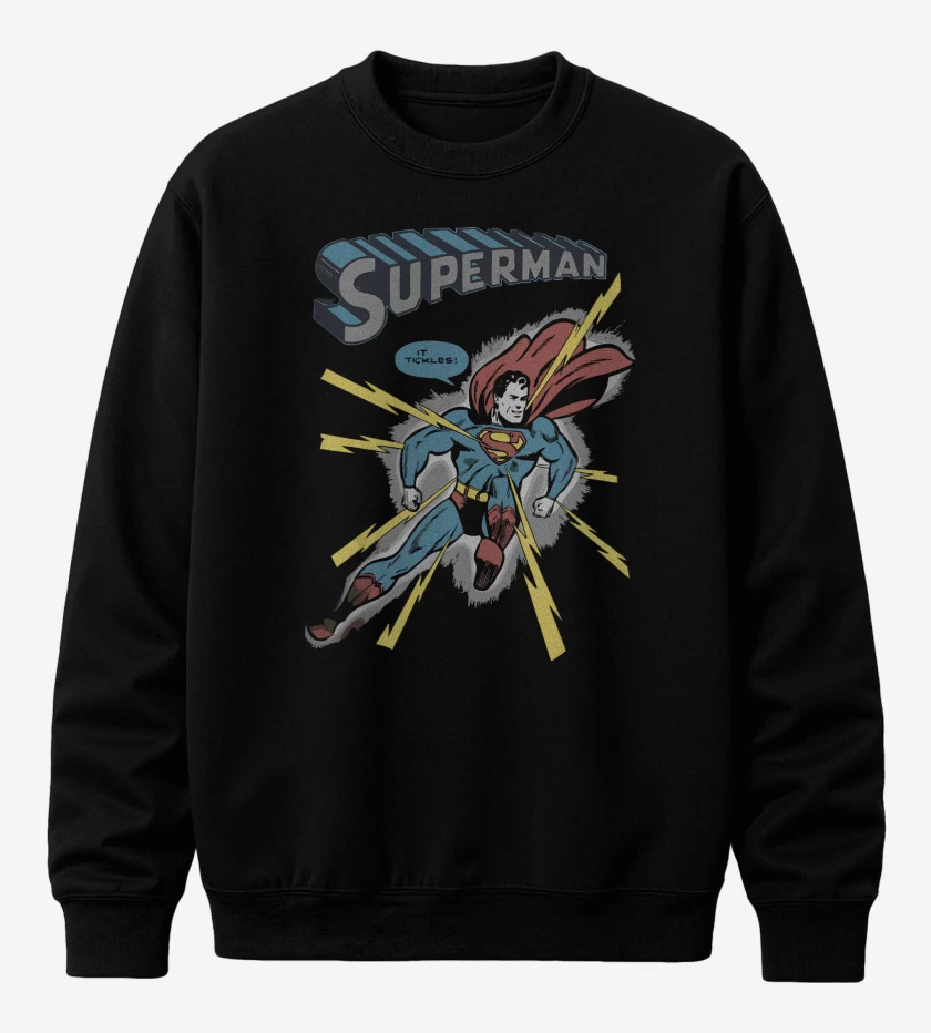 Poleron polo Negro de Superman Comic