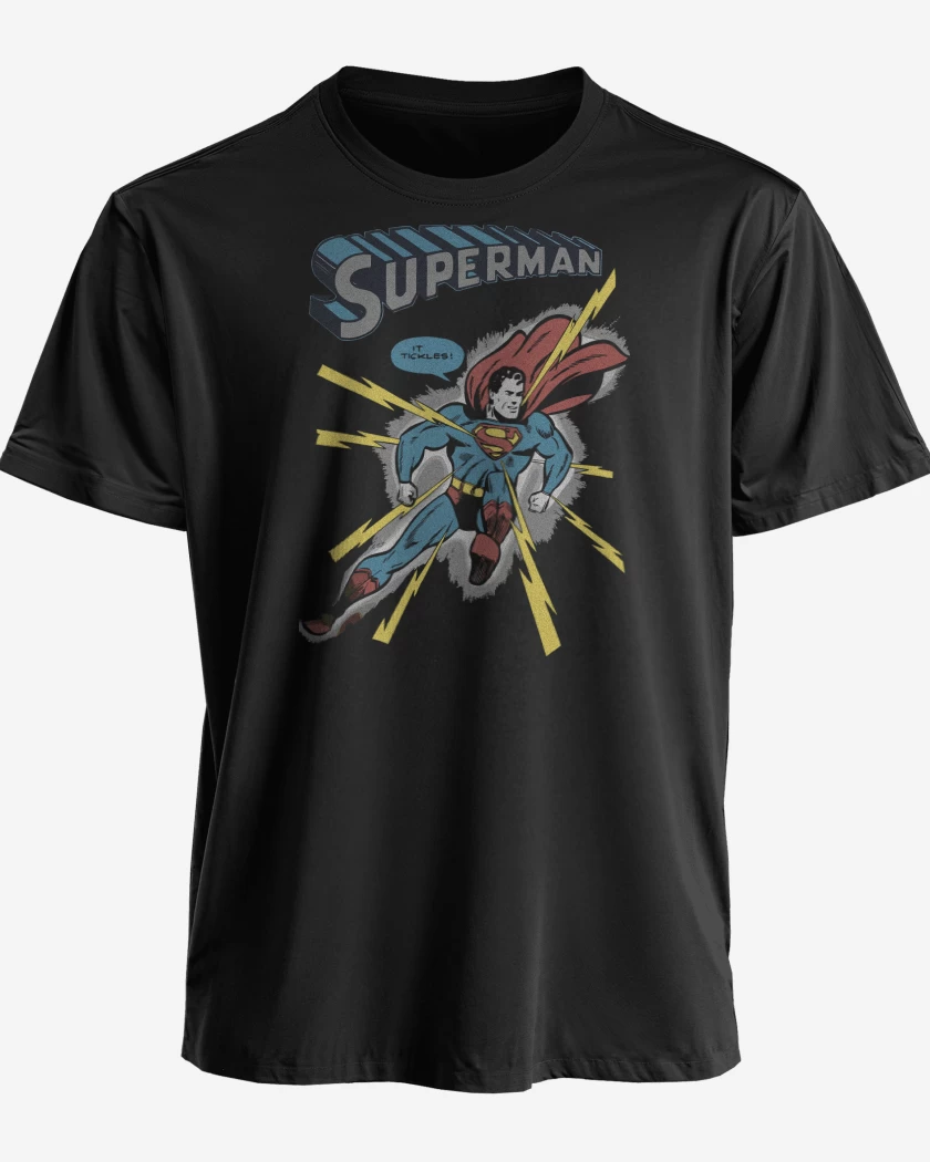 Polera premium Negro de Superman Comic