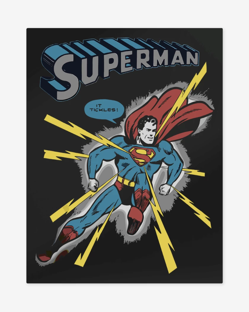 Print metalico Negro de Superman Comic