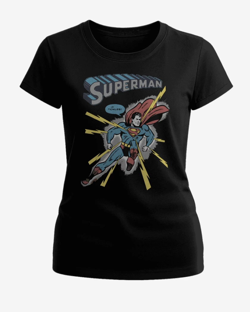 Polera de Mujer Negro de Superman Comic