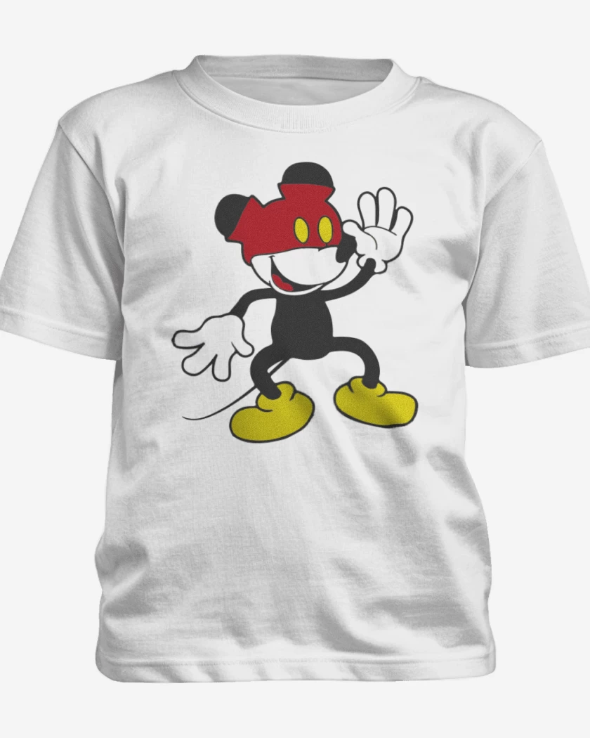 Polera de niño Blanco de Mickey pantalones arriba