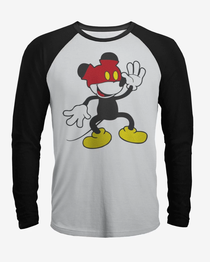 Polera Raglan Mickey pantalones arriba