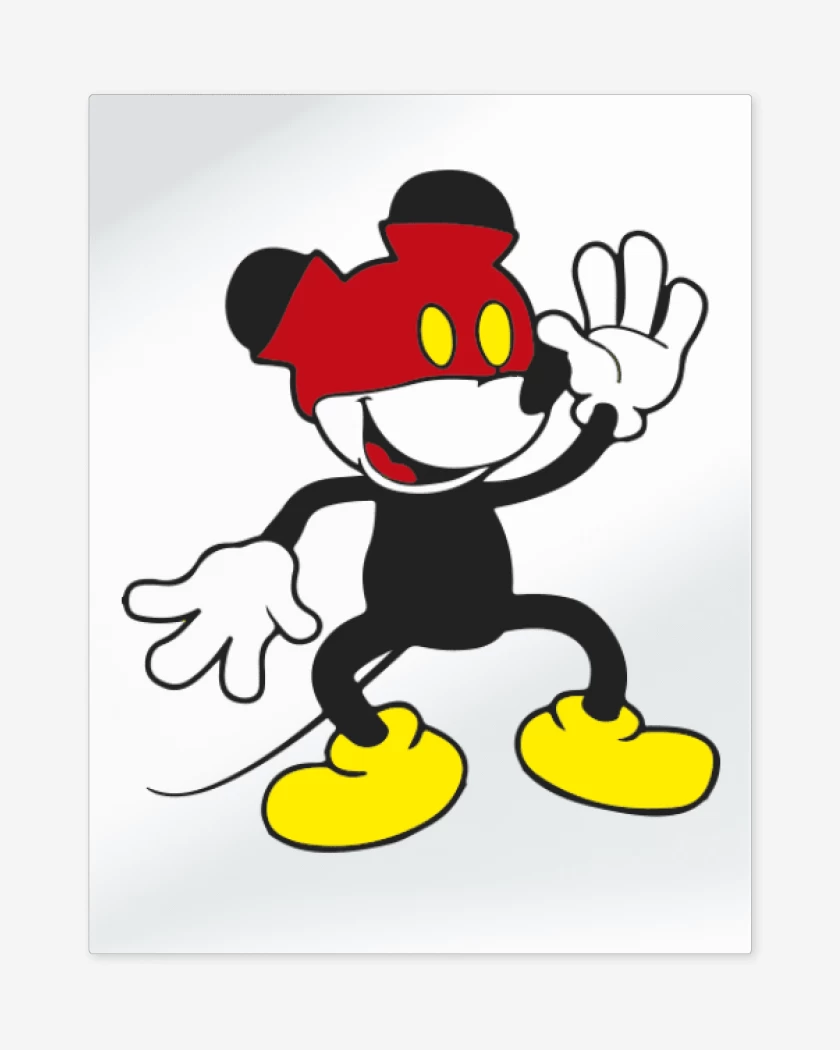 Print metalico Blanco de Mickey pantalones arriba