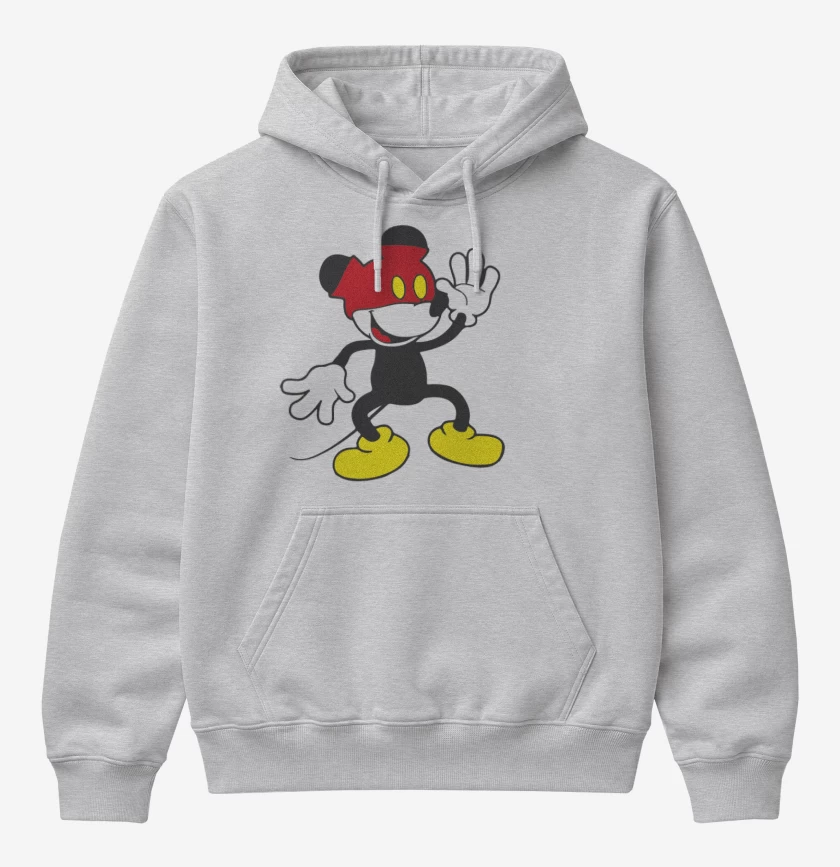 Poleron Canguro básico Gris Melange de Mickey pantalones arriba