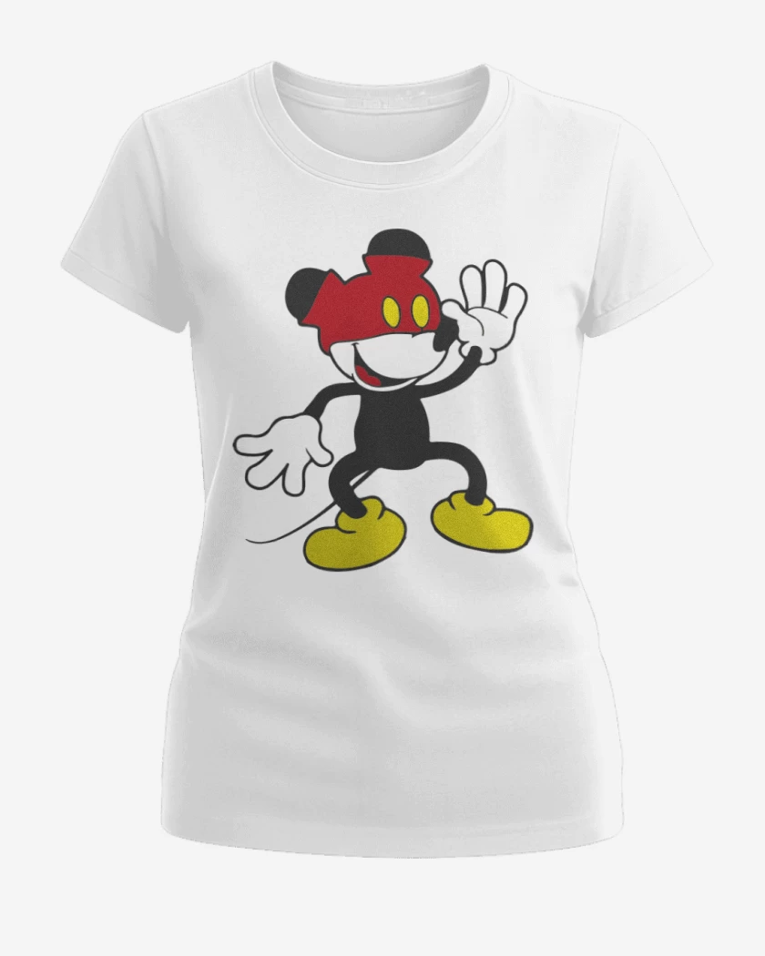 Polera de Mujer Blanco de Mickey pantalones arriba