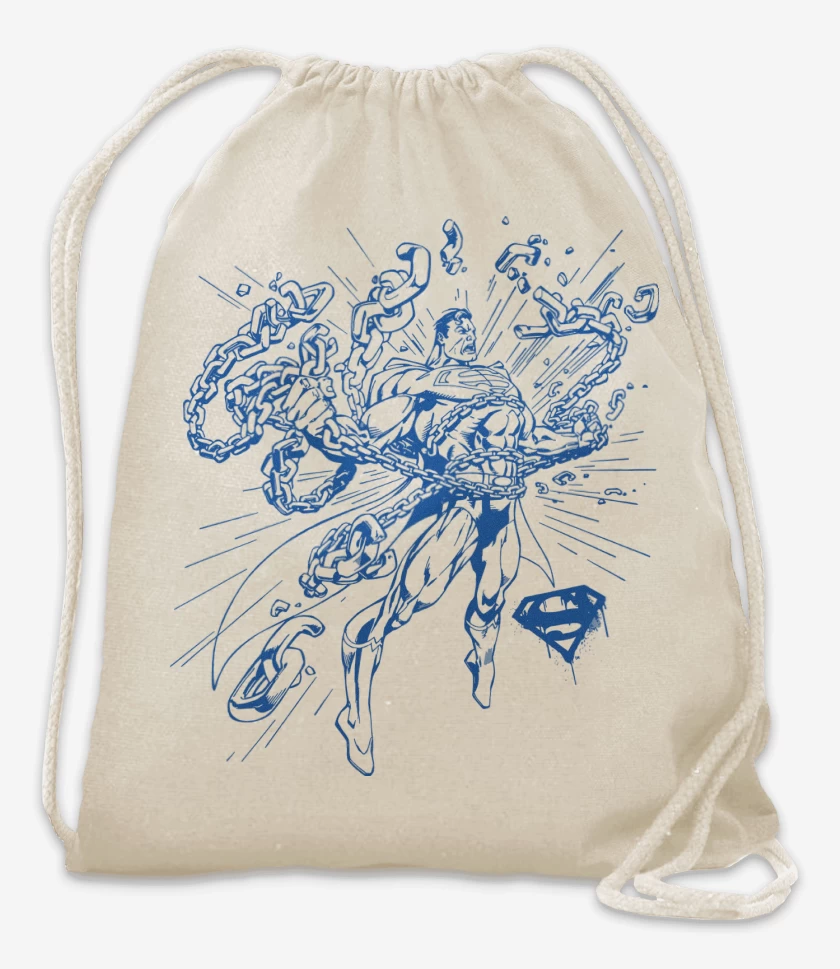 Mochila Blanco de Superman Rompiendo Cadenas