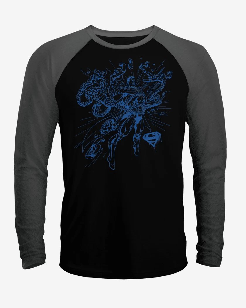 Polera Raglan Superman Rompiendo Cadenas