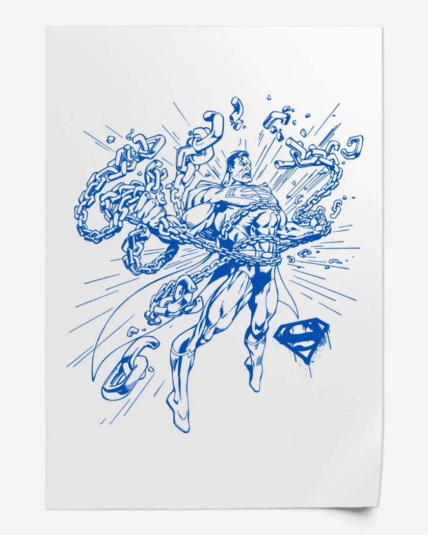 Print Superman Rompiendo Cadenas