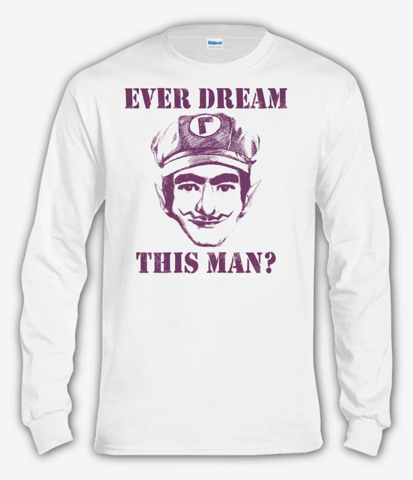 Polera manga larga Blanco de Waluigi Real