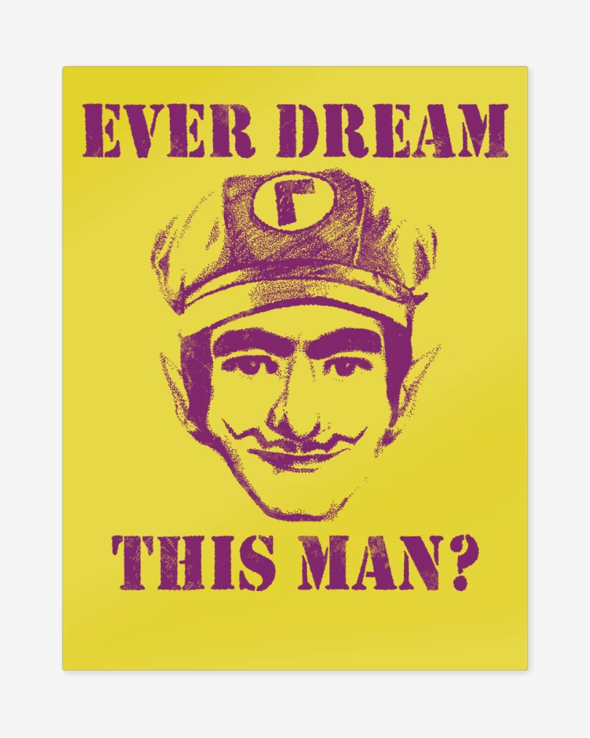 Print metalico Amarillo de Waluigi Real