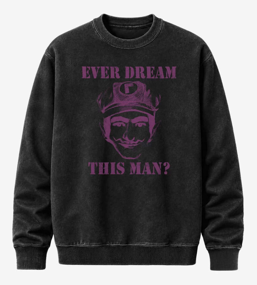 Poleron Polo Acid Wash Negro de Waluigi Real