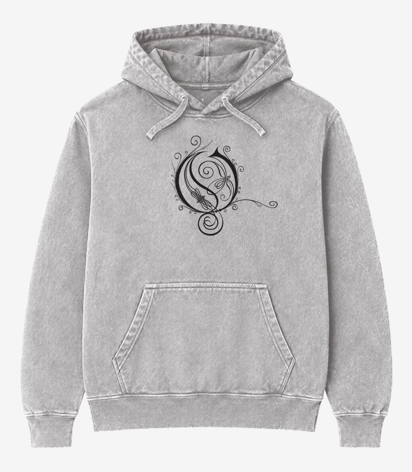 Poleron Canguro Acid Wash Gris Melange de Opeth O N