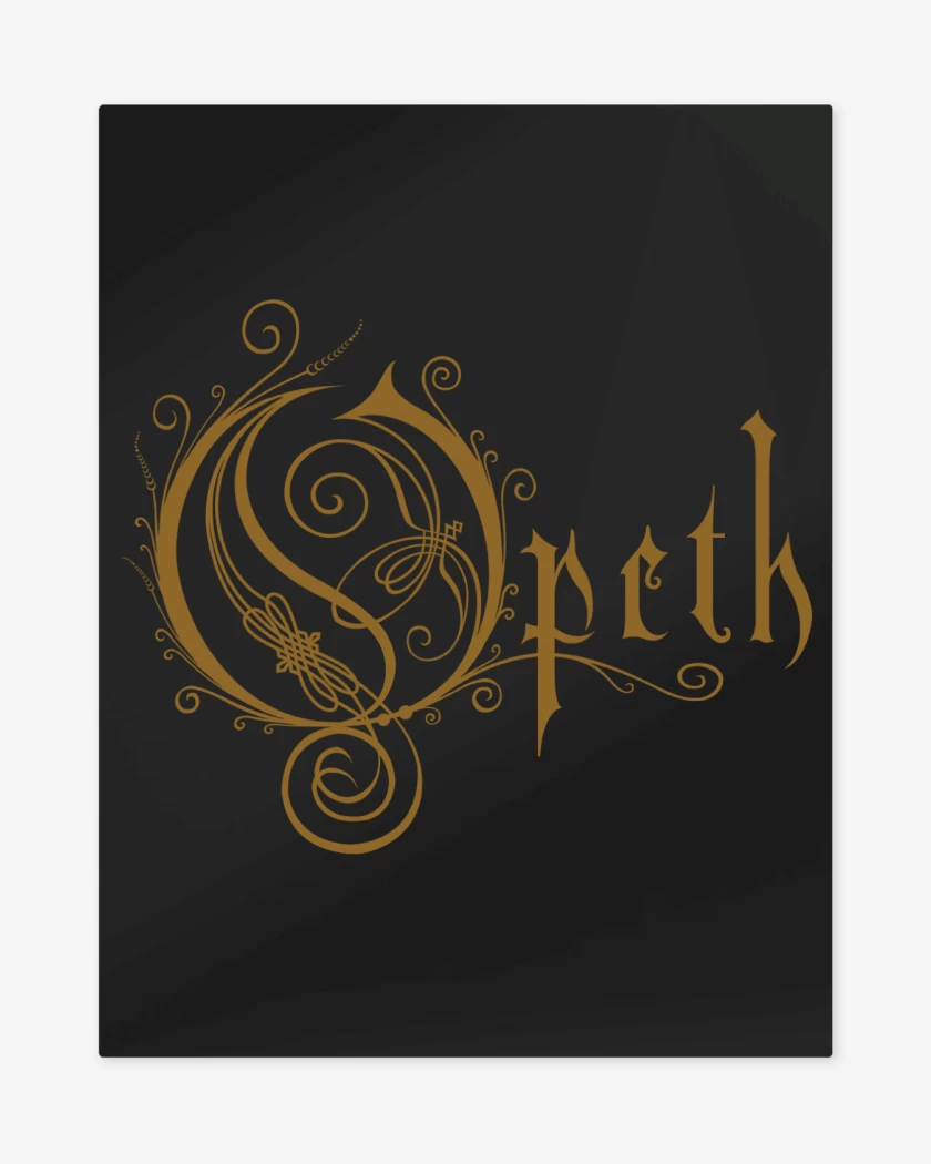 Print metalico Negro de Opeth Logo N