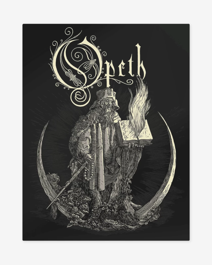 Print metalico Negro de Opeth Mago