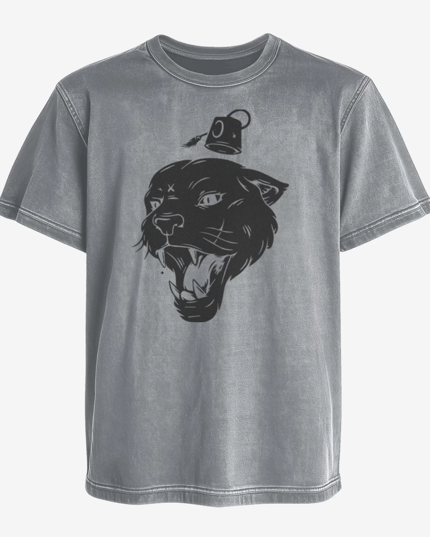 Polera desgastada Gris Melange de Pantera