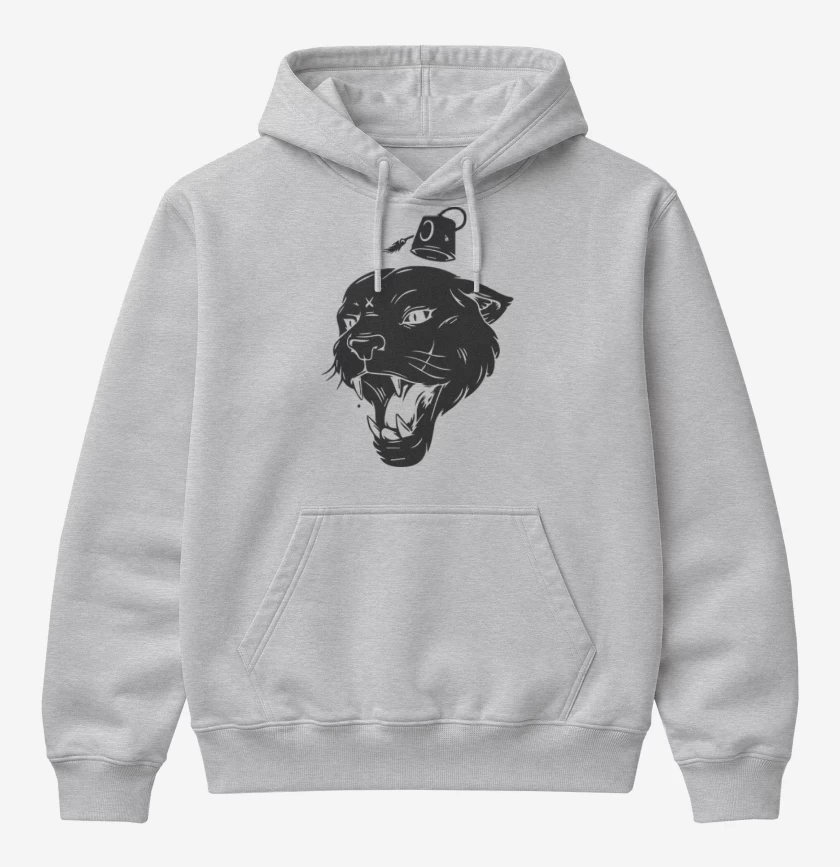 Poleron Canguro básico Gris Melange de Pantera