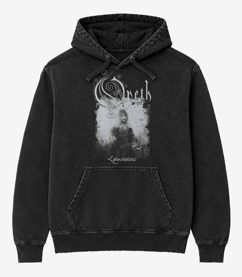 Poleron Canguro Acid Wash Negro de Opeth Lamentations