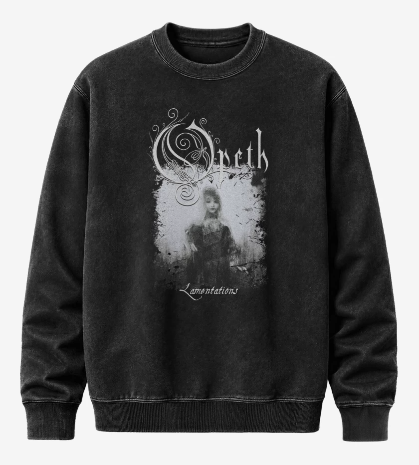 Poleron Polo Acid Wash Negro de Opeth Lamentations