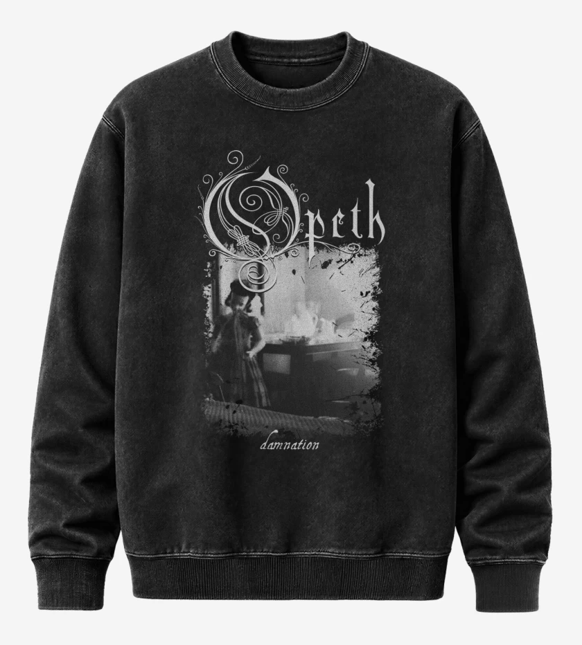 Poleron Polo Acid Wash Negro de Opeth Damnation