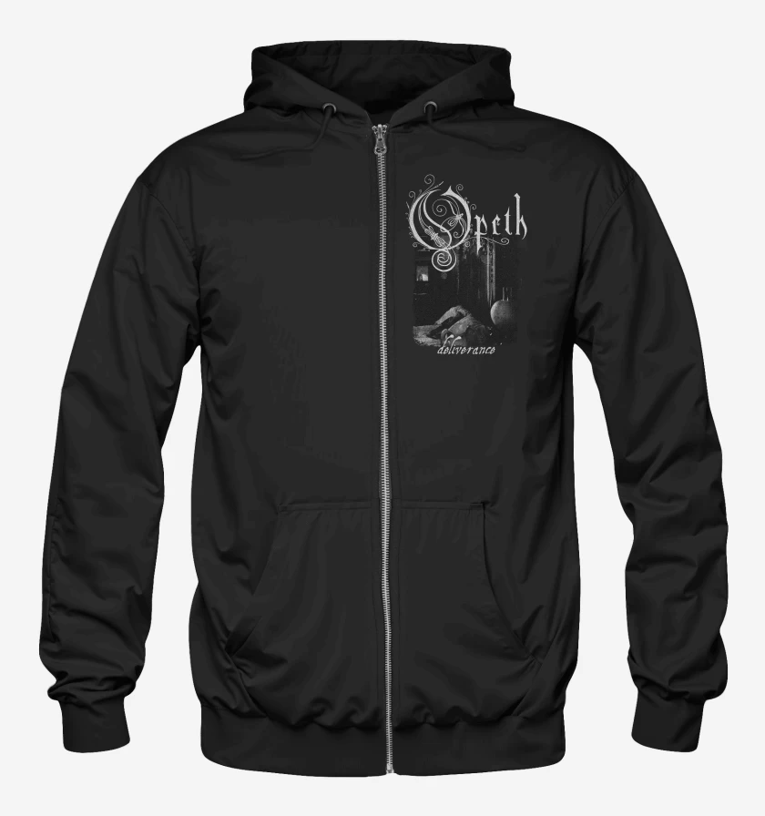 Poleron Canguro con cierre Negro de Opeth Deliverance